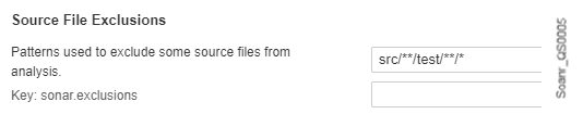 Source file exclusions as found in the SonarQube user interface.