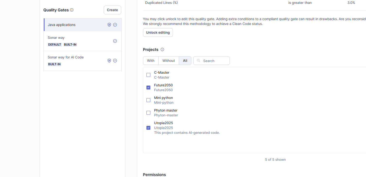 Navigate to your quality gate in SonarQube to see (and manage) a list of projects that use that quality gate.